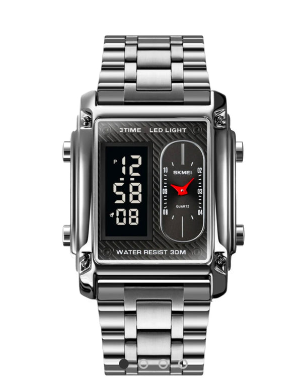 Skmei – 1868 (Chain) – Digital LED Luminous Waterproof – Silver-Steel