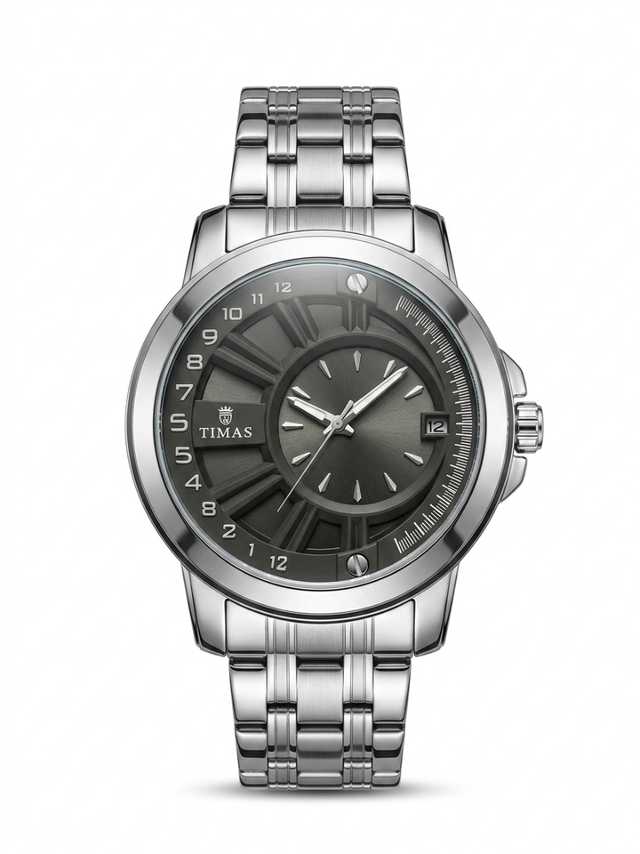 TIMAS Men’s Luxury Architectural Watch - 3D Skeletal Dial with Date Di ...