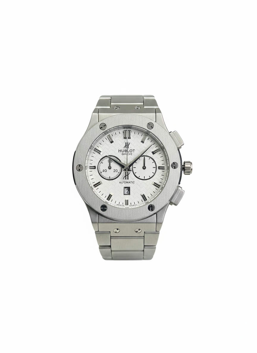 Silver Stainless Steel Watch for Men – White Textured Dial with Precis ...