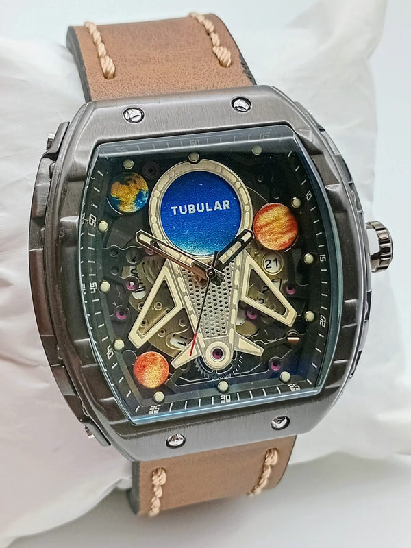 Tubular Rectangular Luminous Date watch (moon face Edition)