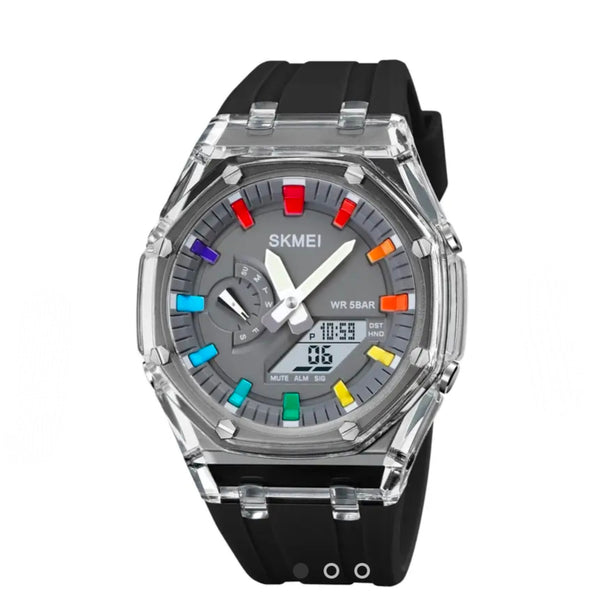 Skmei – 2100 – World Time 50m Waterproof – Black/Grey